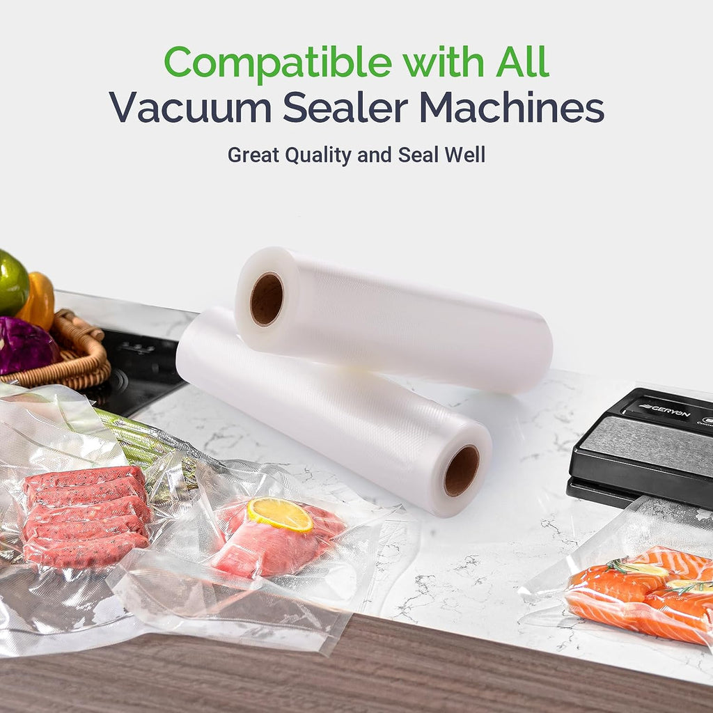 Vacuum Sealer Rolls – 8” x 50’ Food Storage Bags (2 Pack)