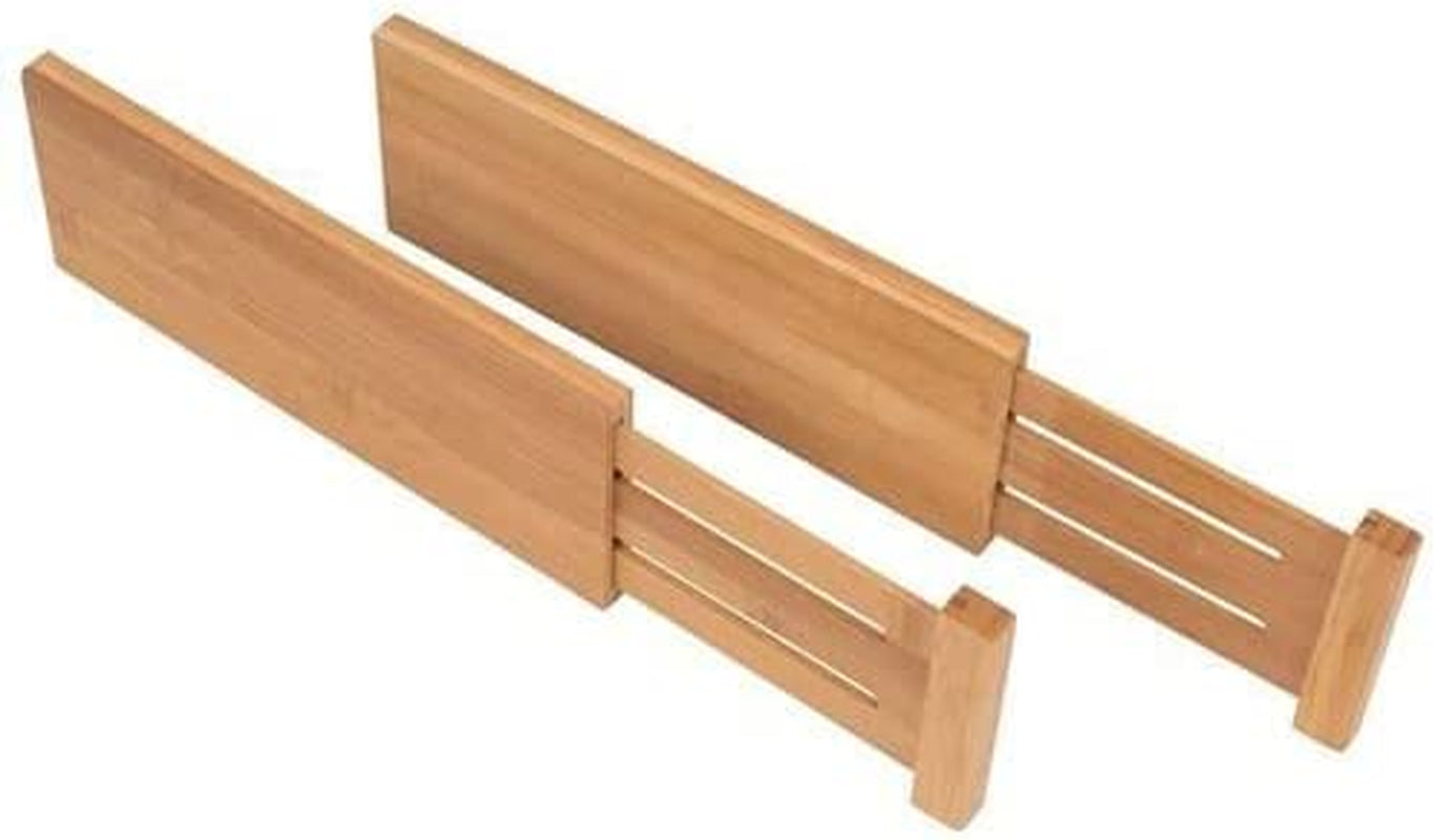 Large Expandable Bamboo Kitchen Drawer Organizer (6 Pack)