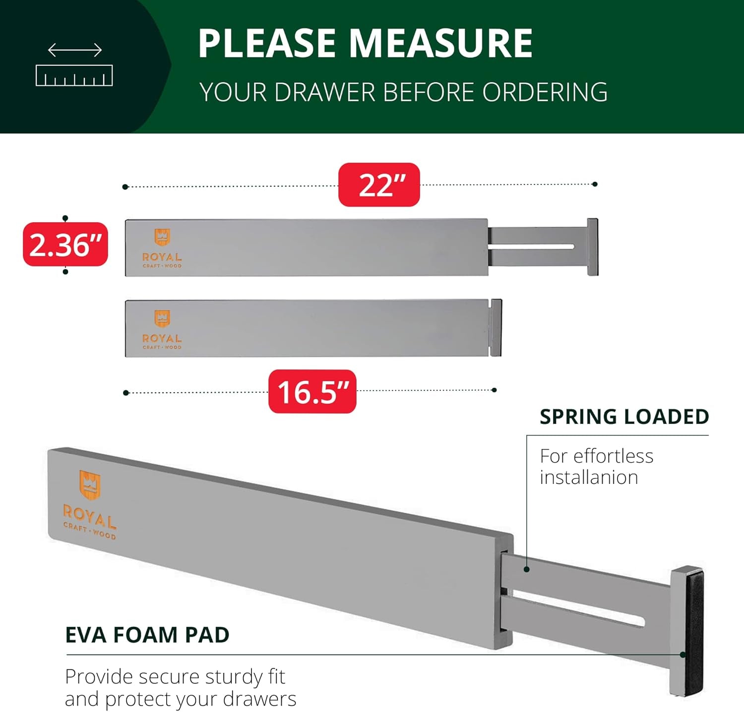 Adjustable Bamboo Drawer Dividers – Expandable (4 Pack)