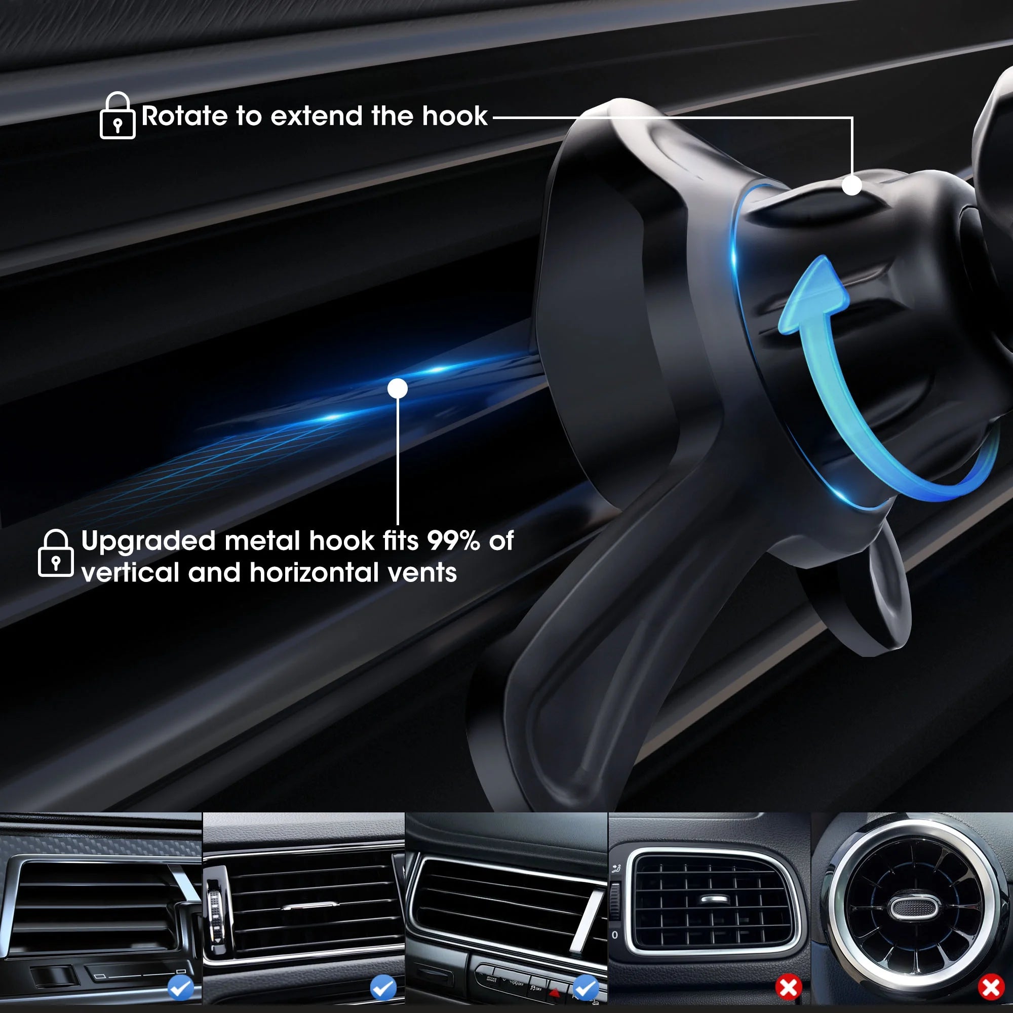 Universal Magnetic Phone Mount – 360° Air Vent Holder for Cars