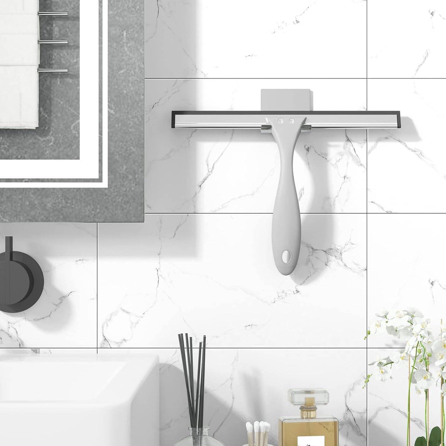 All-Purpose Shower Glass Door Squeegee – 10” with Hook