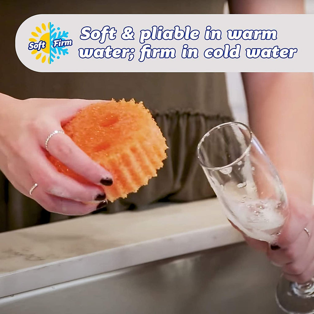 Scrub Daddy Sponge Set (6 Pack) – Scratch-Free, Odor-Resistant & Dishwasher Safe