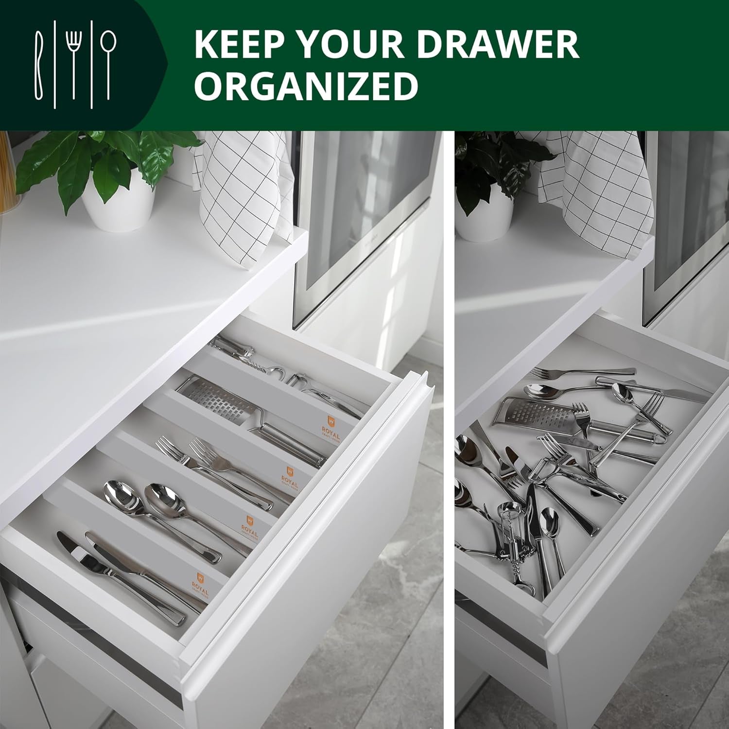 Adjustable Bamboo Drawer Dividers – Expandable (4 Pack)