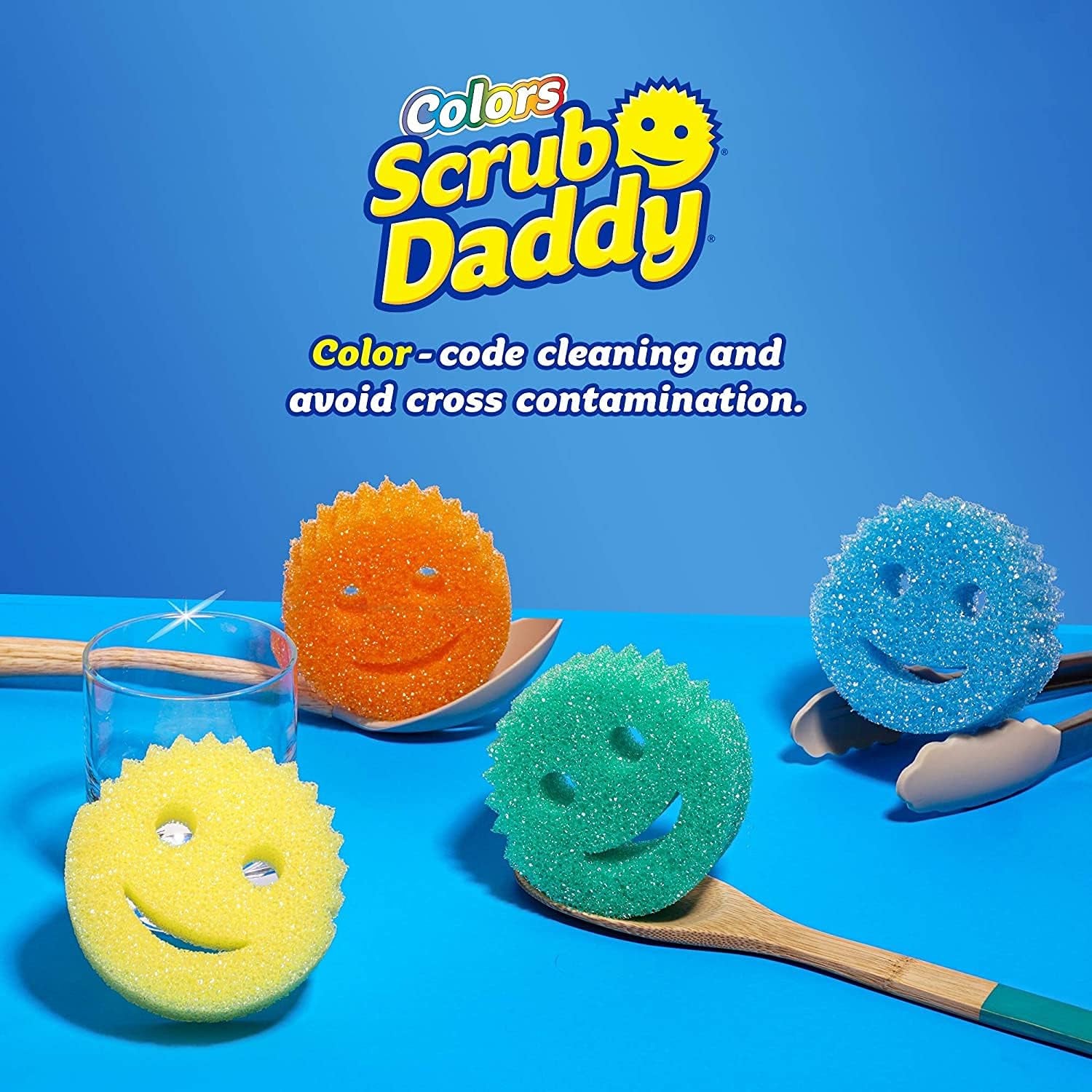 Scrub Daddy Sponge Set (6 Pack) – Scratch-Free, Odor-Resistant & Dishwasher Safe