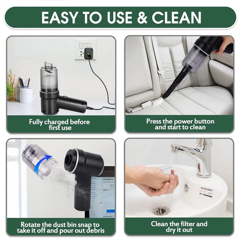 Handheld Cordless Vacuum ,  Powerful 8000PA Suction for Car & Home