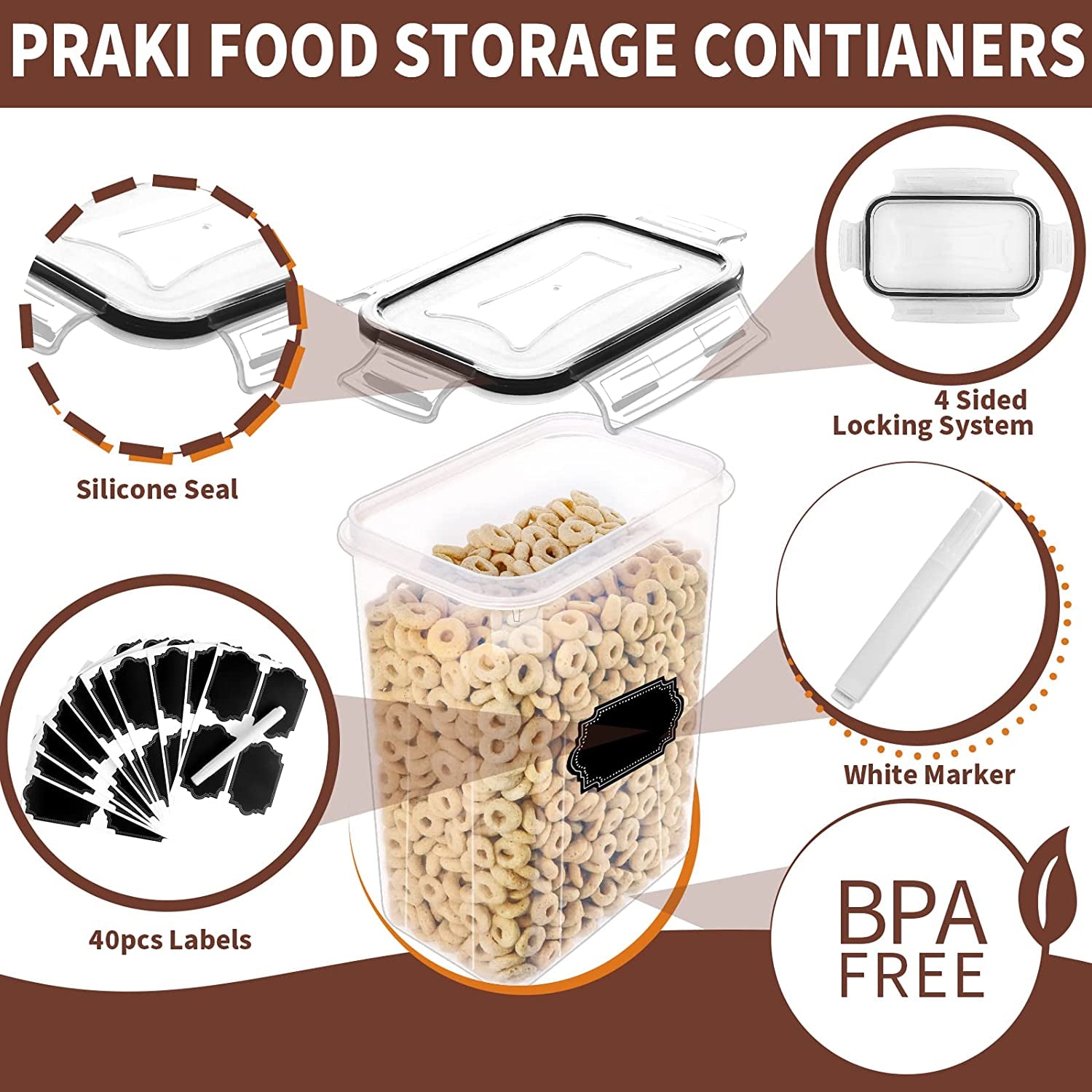 Airtight Cereal & Pantry Food Storage Containers – 24 Pcs (BPA Free)