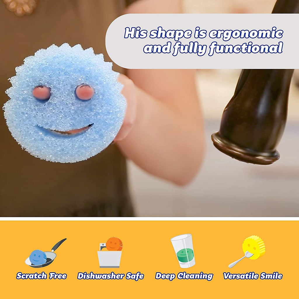 Scrub Daddy Sponge Set (6 Pack) – Scratch-Free, Odor-Resistant & Dishwasher Safe