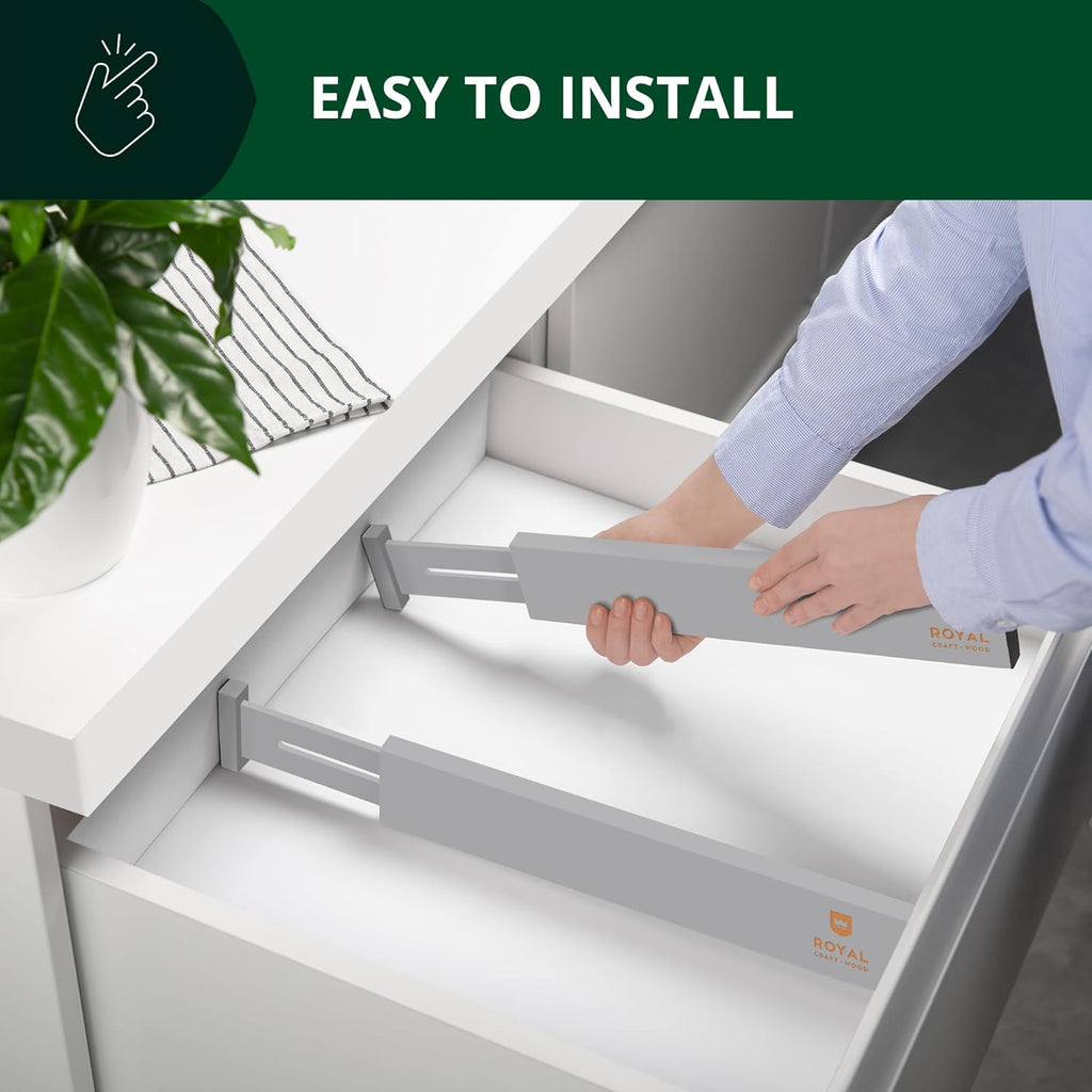 Adjustable Bamboo Drawer Dividers – Expandable (4 Pack)