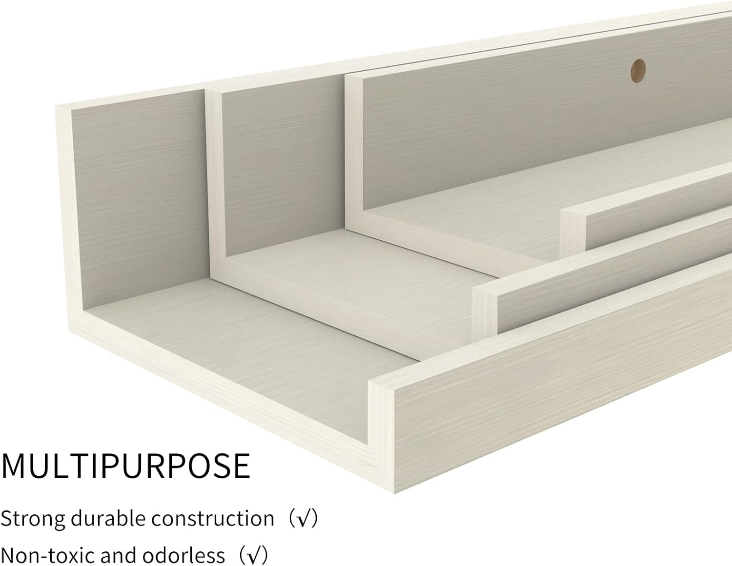 24” Floating Wooden Shelves – Set of 3 (Creamy White)