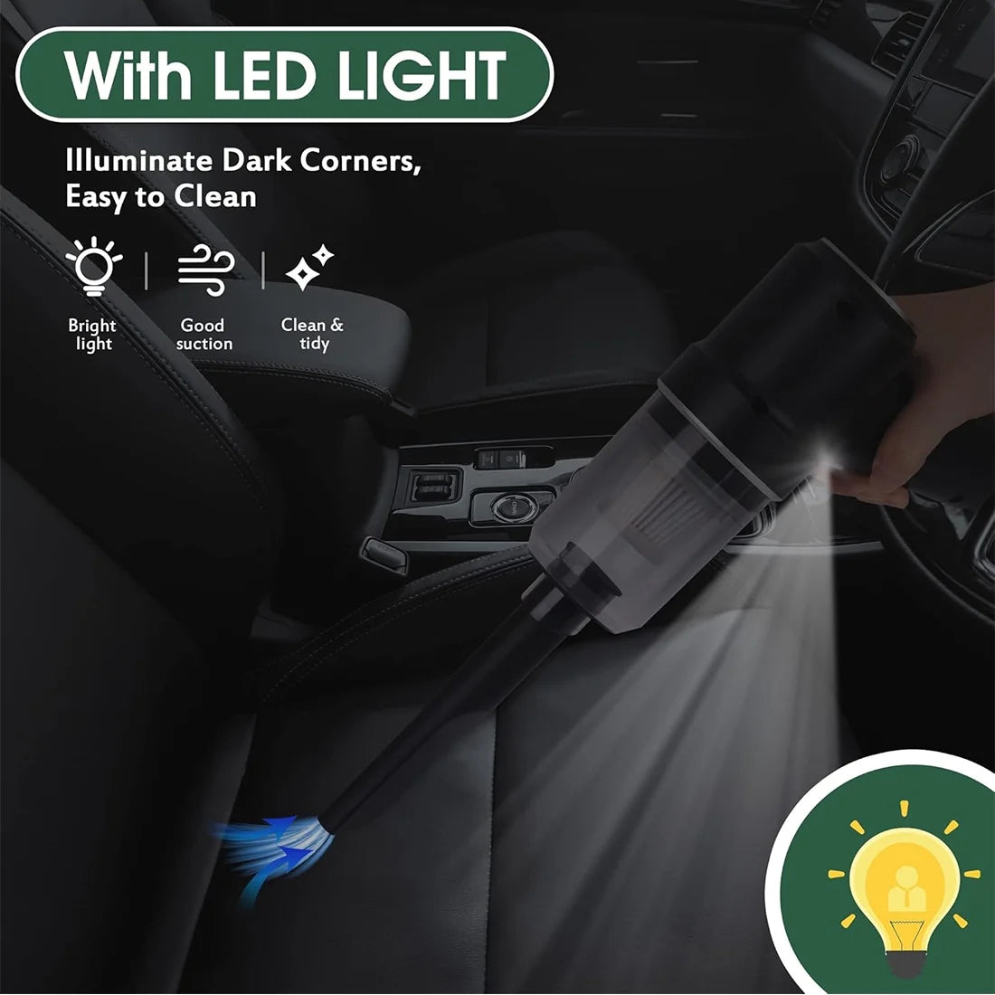 Handheld Cordless Vacuum ,  Powerful 8000PA Suction for Car & Home