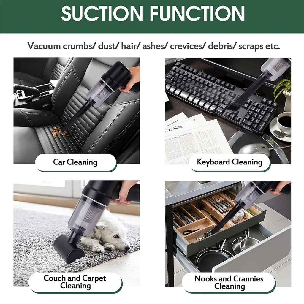 Handheld Cordless Vacuum ,  Powerful 8000PA Suction for Car & Home