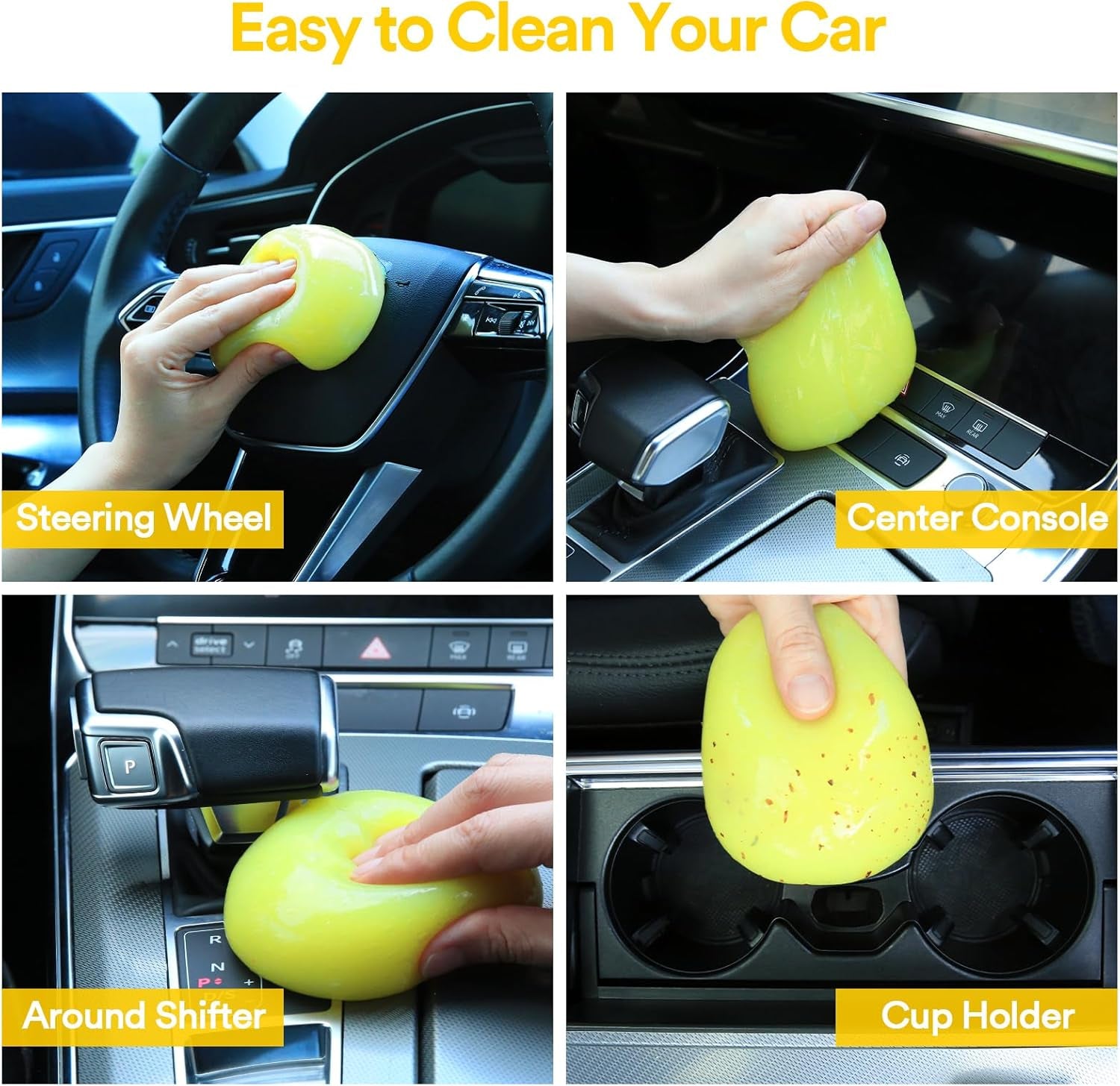 Car Cleaning Gel Bundle – Interior Detailer Putty for Dust & Crumbs 